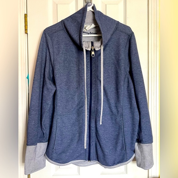 Tommy Bahama Sweaters - TOMMY‎ BAHAMA  Reversible, Full Zip Sweater Gray  Women’s Sz XL